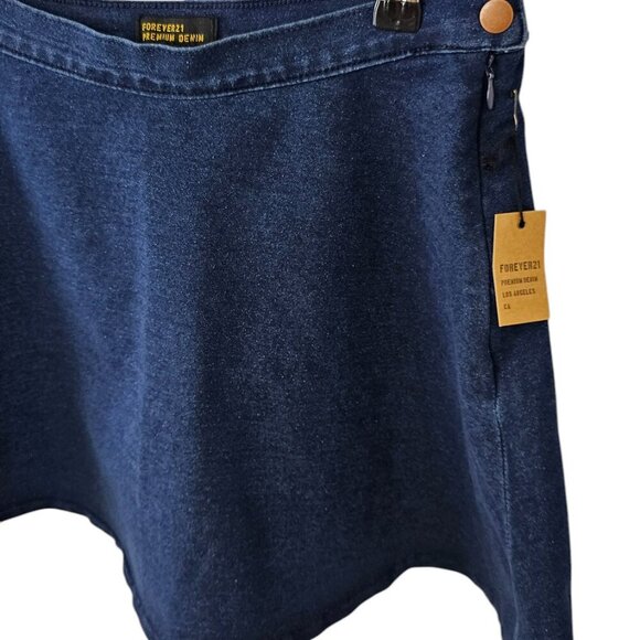 Forever 21 Womens Chambray Blue Mini Skirt, Skater, Size 29, NWT - Picture 6 of 9